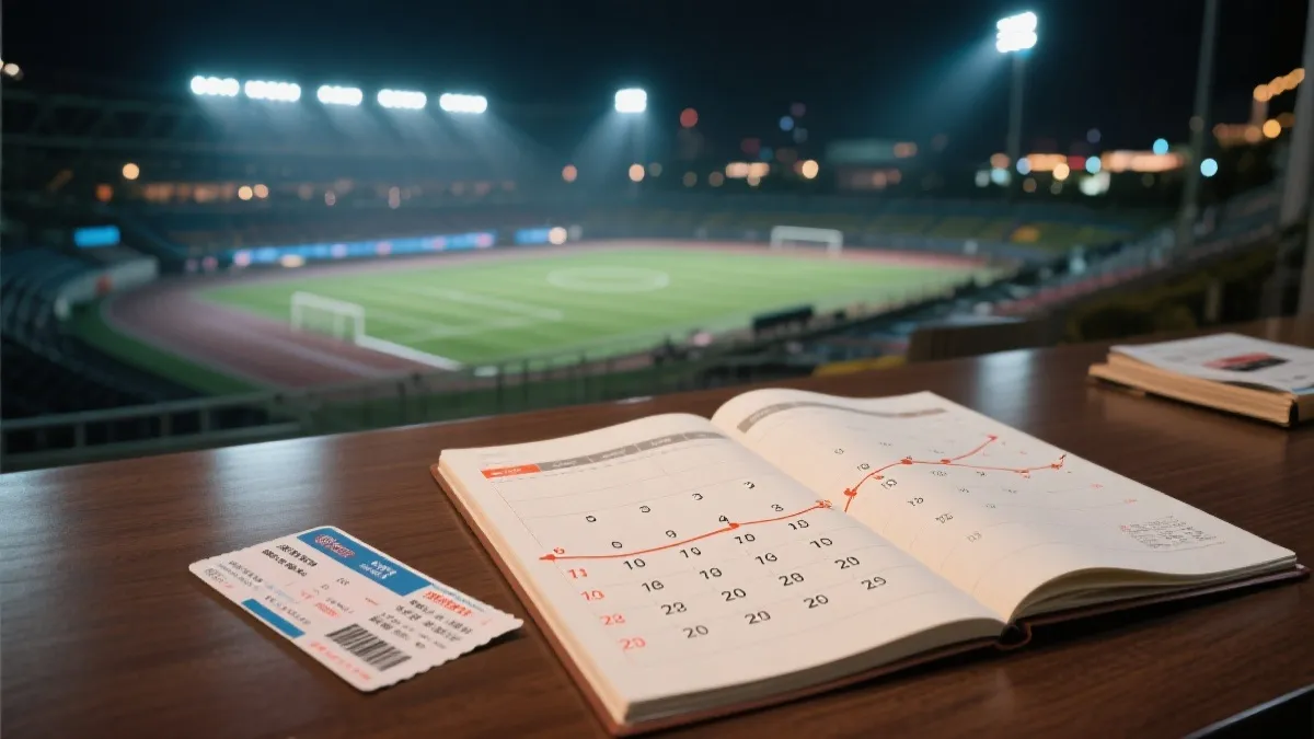世界杯比赛日时间线规划：日历、车票与球场夜景的视觉概念